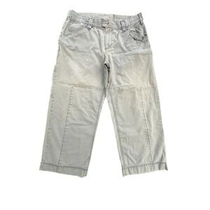 SUNDANCE Pants Women's Size 12 Capri Cargo Straight‎ Wide Leg 100% Cotton #UV1-1